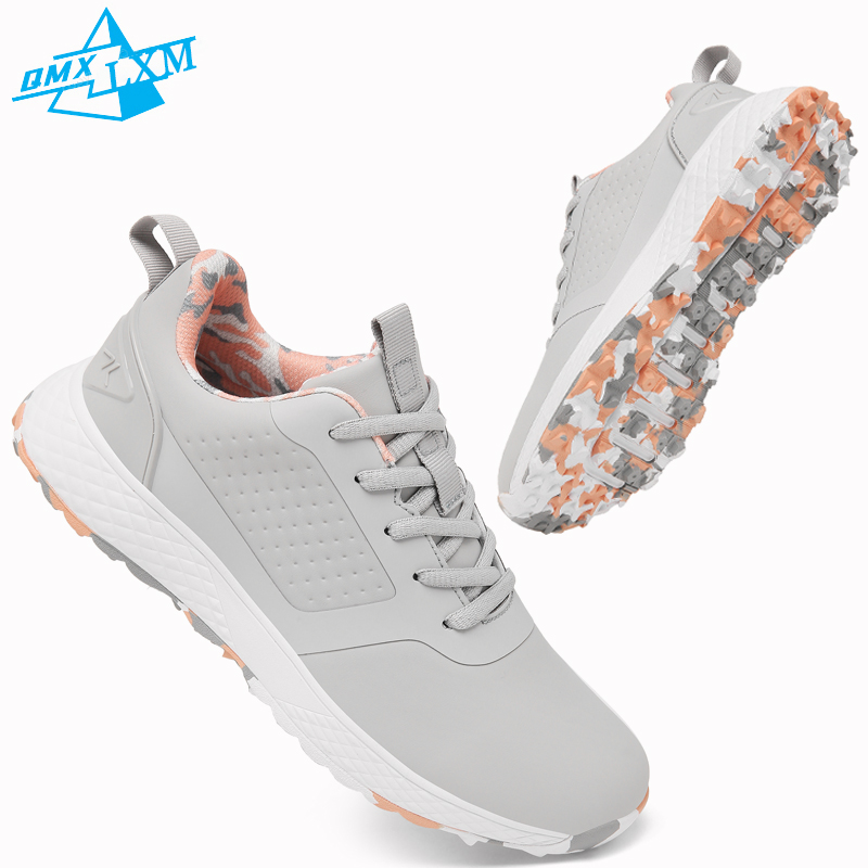 Golf Equipment Women - Lixingming รองเท้ากอล์ฟผู้หญิง, รองเท้าผ้าใบกีฬากอล์ฟมืออาชีพสีชมพูสำหรับผู้ชายรองเท้าใส่เดินเล่นกอล์ฟสนามหญ้ากันลื่น
