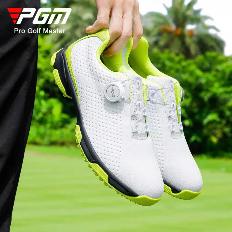 Golf Equipment Women - เชือกผูกรองเท้าระบายอากาศได้ PGM รองเท้ากอล์ฟผู้ชาย รองเท้ากีฬาฤดูร้อน รองเท้าหมุนได้ กันน้ำและกันลื่น