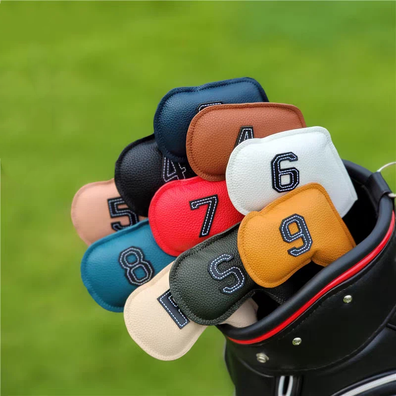 X Golf Equipment - ปลอกหุ้มหัวไม้กอล์ฟ 10 ชิ้น 4-9,P,A,S,X พร้อมปักหมายเลข อุปกรณ์เสริมสำหรับการฝึกกอล์ฟ